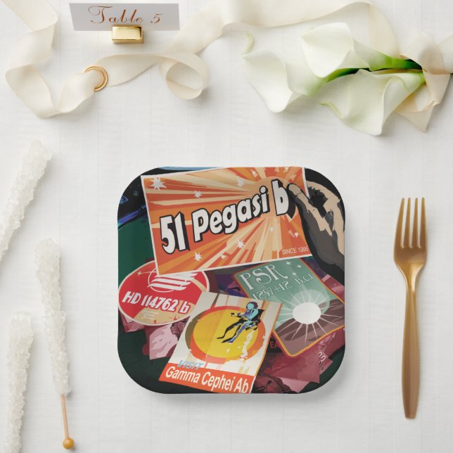 Visit First Exoplanet Found Outside Solar System  Paper Plate (Wedding)