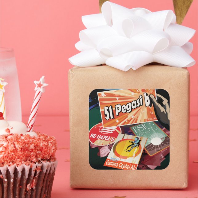 Visit First Exoplanet Found Outside Solar System  Square Sticker (Party)