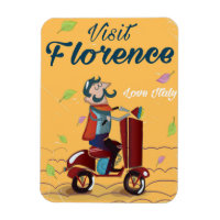 Visit Florence Italian scooter travel poster