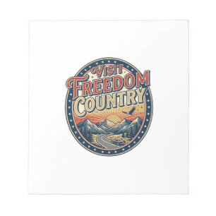 Visit Freedom Country Patriotic Patriotic Travel P Notepad