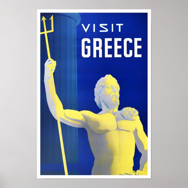 Visit Greece vintage travel Poster (Front)