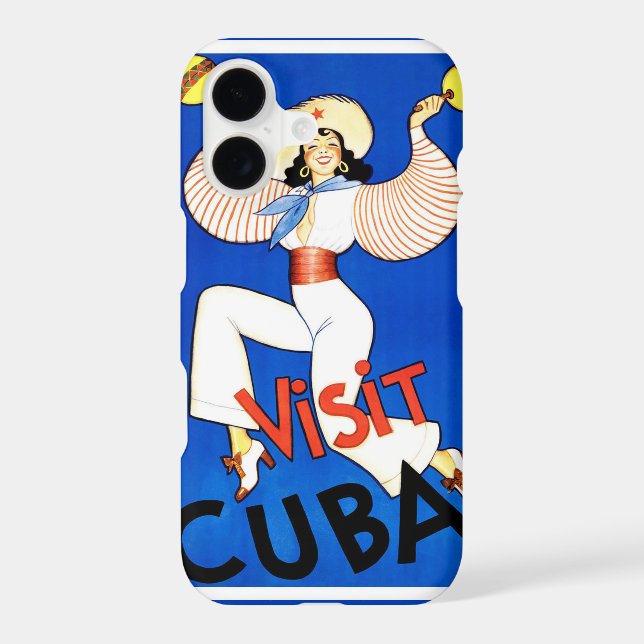 Visit Havana, Cuba, Vintage Travel Poster Maracas (Back)