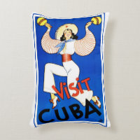 Visit Havana, Cuba, Vintage Travel Poster Maracas