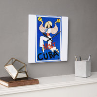 Visit Havana, Cuba, Vintage Travel Poster Maracas