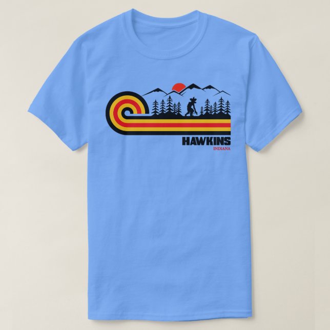 Visit Hawkins Retro 70s Vibe T-Shirt (Design Front)