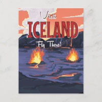 Visit Iceland vintage travel poster