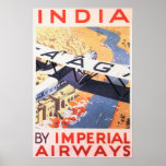Visit INDIA Imperial Airways Vintage Travel Poster<br><div class="desc">All poster images in this store is DIGITALLY RETOUCHED AND ENHANCED! Sharp crisp colours and blemishes removed! Hi Res reproduction Vintage Travel Posters collection. Imperial Airways Vintage Travel Poster Advertising.</div>