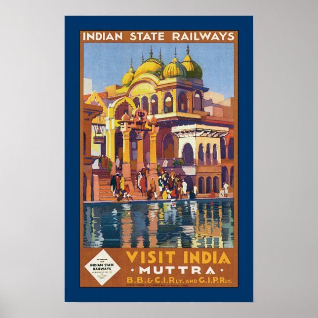 Visit India ~ Muttra Poster (Front)