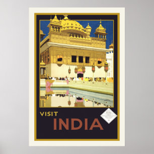 "Visit India" Vintage Travel Poster