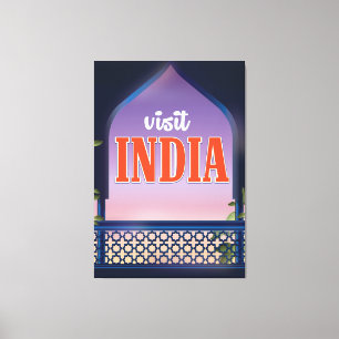 Visit India Vintage travel print. Canvas Print