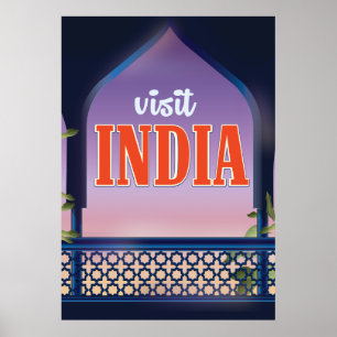 Visit India Vintage travel print. Poster