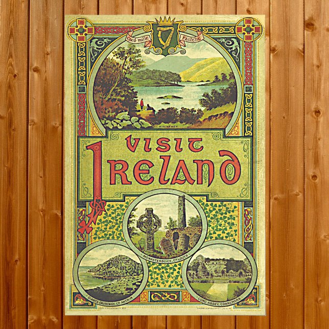 Visit Ireland unique vintage travel Poster (Creator Uploaded)