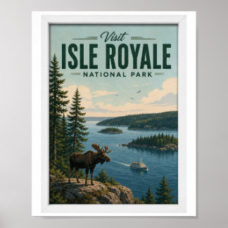 Visit Isle Royale National Park Travel Vintage Poster