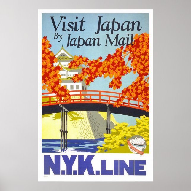 Visit Japan By Japan Mail Poster (Front)