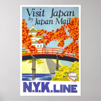 Visit Japan By Mail N.Y.K. Lines Poster