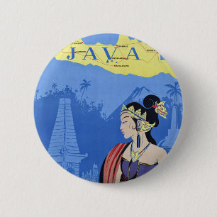 Visit Java 6 Cm Round Badge