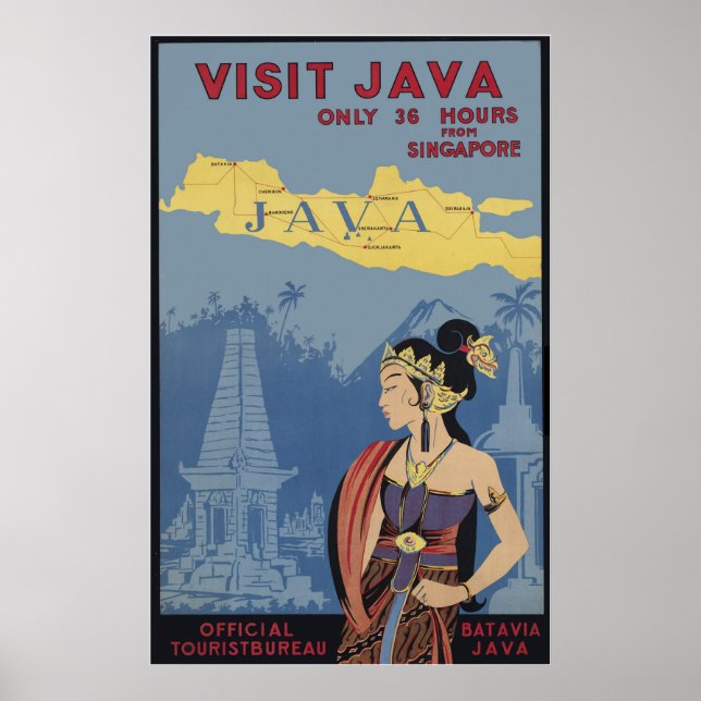 Visit Java Only 36 hours from Singapore Poster (Front)