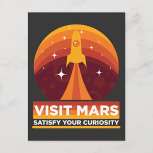 Visit Mars Space Astronomy Satisfy your curiosity Postcard