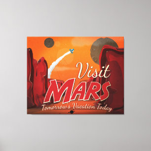 Visit Mars Vintage Poster Canvas Print