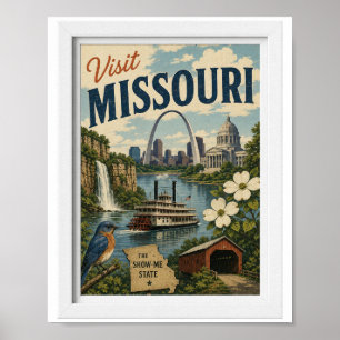 Visit Missouri Travel Vintage Poster