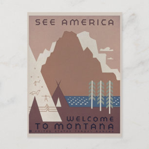Visit Montana America Vintage Postcard