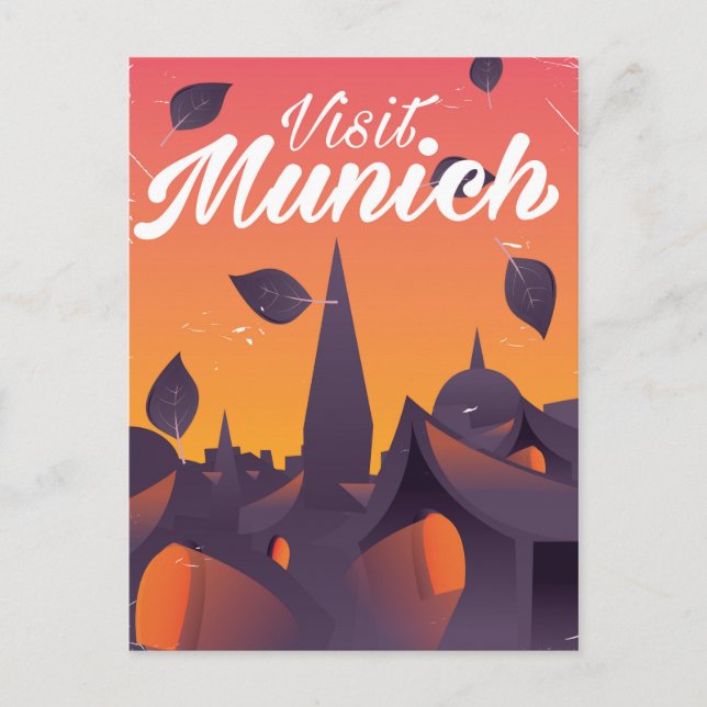 Visit Munich Germany travel poster Postcard (Front)