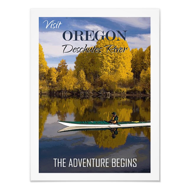 Visit Oregon, Deschutes River, Photo Print (Front)