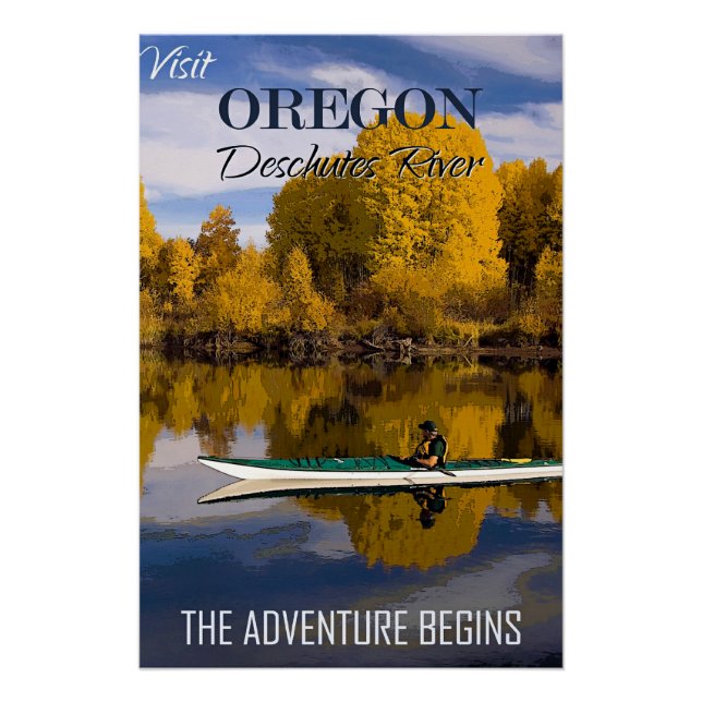 Visit Oregon, Deschutes River, Poster (Front)