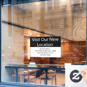 Visit Our New Location Black and White Business