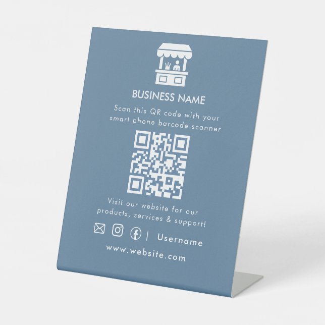 Visit Our Website QR Code Sign  (Front)