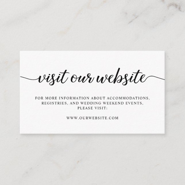 Visit Our Website Wedding Invitation Insert Card (Front)
