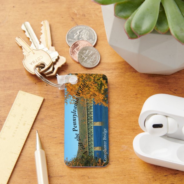 Visit PA Wilds Picturesque Souvenir Casey Bridge Key Ring (Desk)