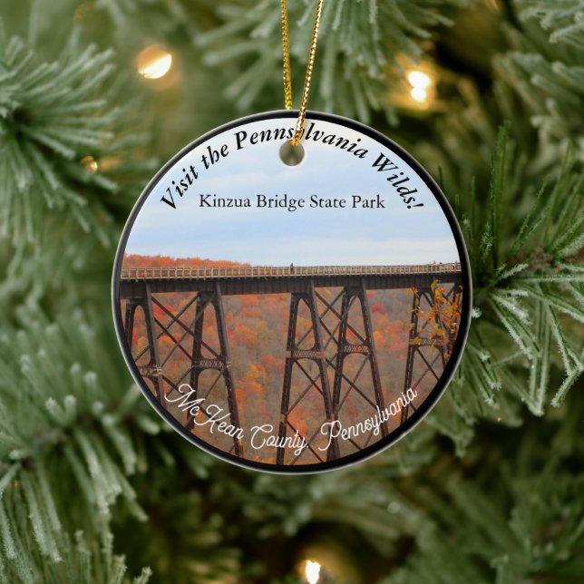 Visit PA Wilds Picturesque Souvenir Kinzua Bridge Ceramic Tree Decoration (Tree)