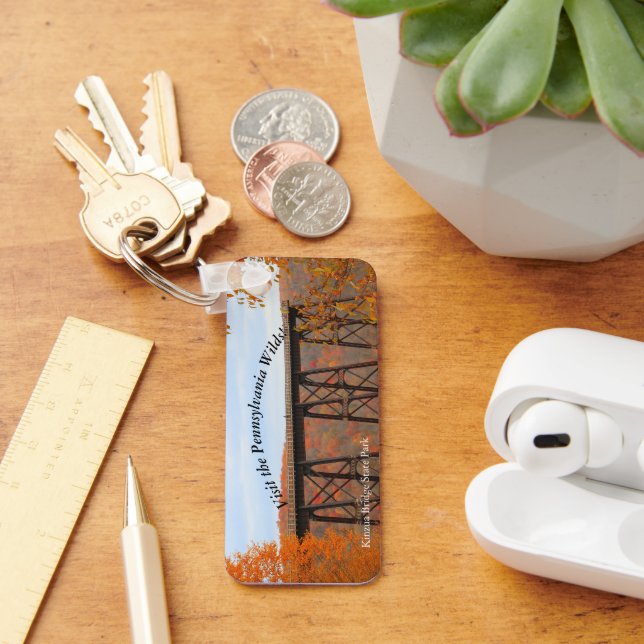 Visit PA Wilds Picturesque Souvenir Kinzua Bridge Key Ring (Desk)