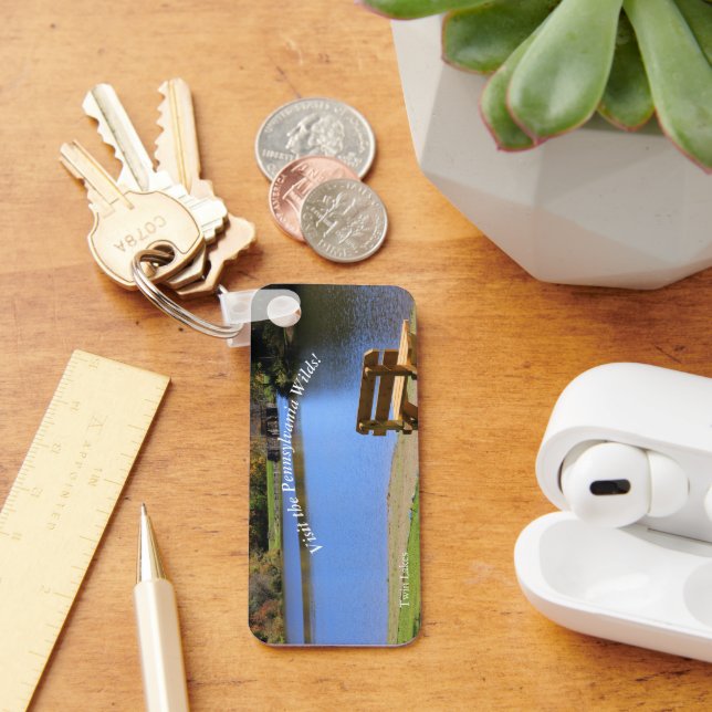 Visit PA Wilds Picturesque Souvenir Twin Lakes ANF Key Ring (Desk)