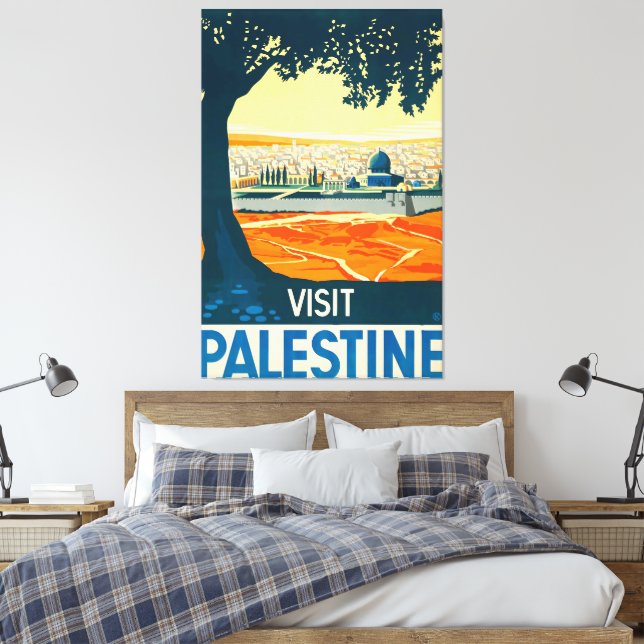 Visit Palestine Canvas Print (Insitu(Bedroom))