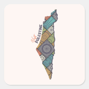 Visit Palestine: Heritage Within the Map Square Sticker