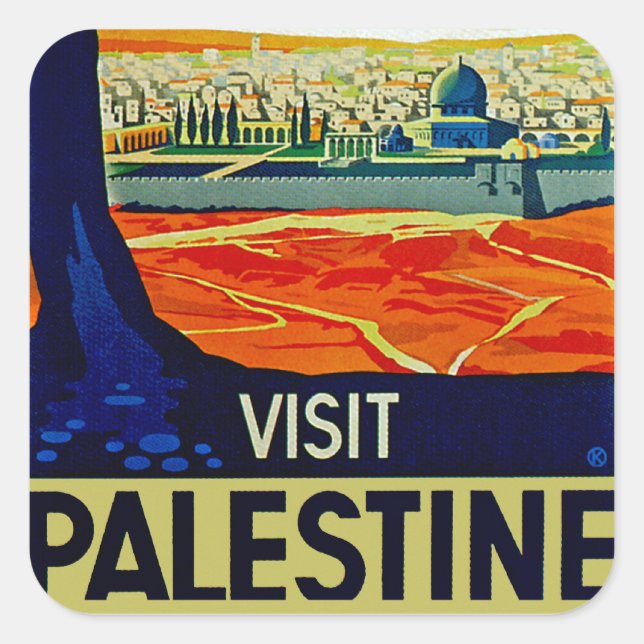Visit Palestine Square Sticker (Front)