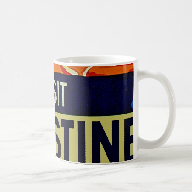 Visit Palestine Text Coffee Mug (Right)