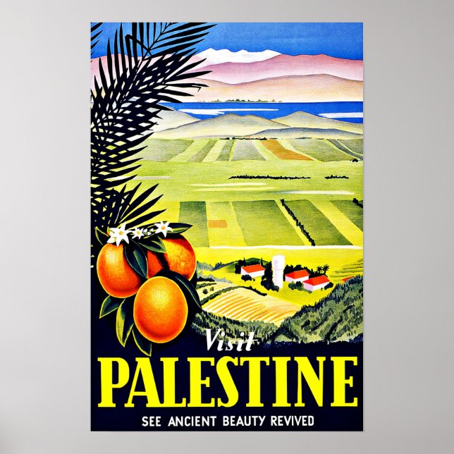 Visit Palestine Vintage Travel Poster (Front)