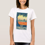 Visit Palestine Vintage Travel Poster T-Shirt<br><div class="desc">This product features Visit Palestine vintage travel poster artwork. 
 
 Like this design,  but you want to tweak it?  Just click on "Customise" to add text or adjust things to your liking.</div>