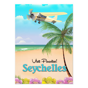 Visit Paradise! Seychelles travel poster