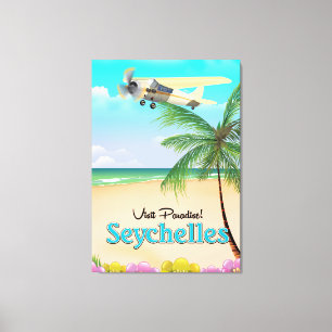 Visit Paradise! Seychelles travel poster Canvas Print
