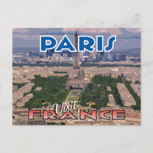 Visit... Paris, France - postcard