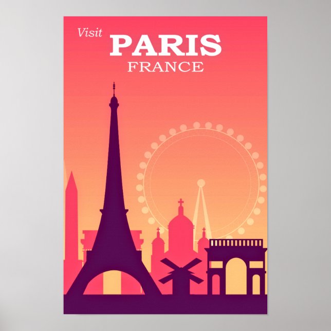 Visit Paris Vintage Poster (Front)