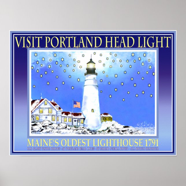 Visit Portland Head Light 1791 Poster (Front)