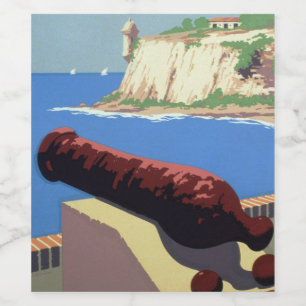 Visit Puerto Rico, El Morro Fortress, Old San Juan Wine Label
