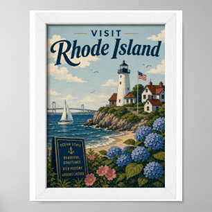 Visit Rhode Island Travel Vintage Poster