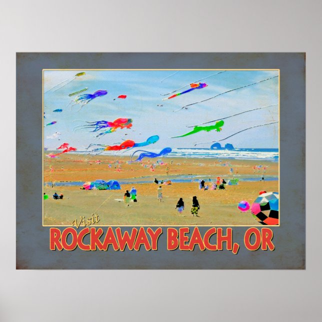 Visit Rockaway Beach, OR Poster (Front)