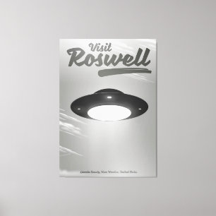 Visit Roswell UFO vintage poster Canvas Print
